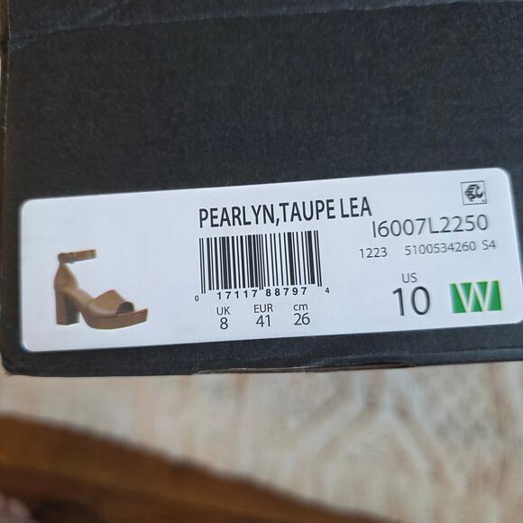NIB Naturalizer Women's Pearlyn Leather Platform Dress Sandals Size 10W Taupe - Picture 8 of 8